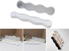 Molde silicona porta sahumerio ondulado